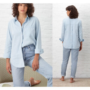 Ellie Mae Studios $180 GARY SHIRT Button upBlue Winter Sky Sz Small